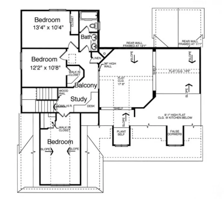 Second Floor Plan for House Plan #536340