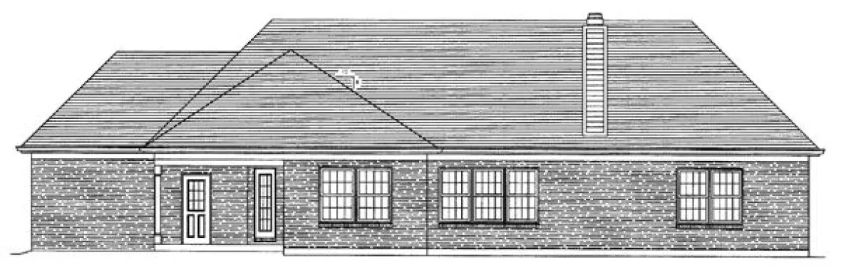 Rear Elevation for House Plan #538140