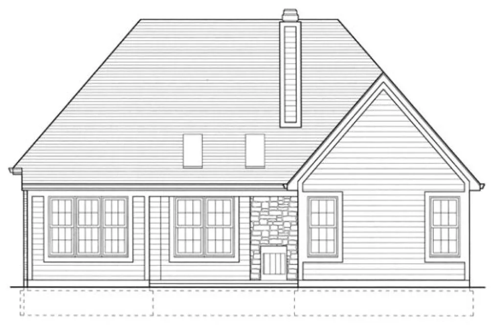 Rear Elevation for House Plan #535240