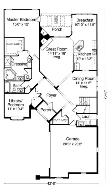 Main Floor Plan for House Plan #535240