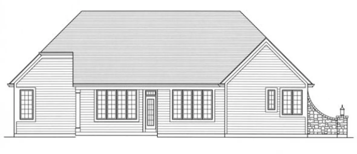 Rear Elevation for House Plan #535350