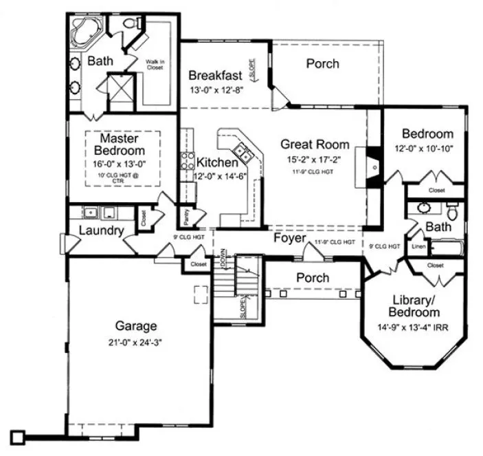 Main Floor Plan for House Plan #535350