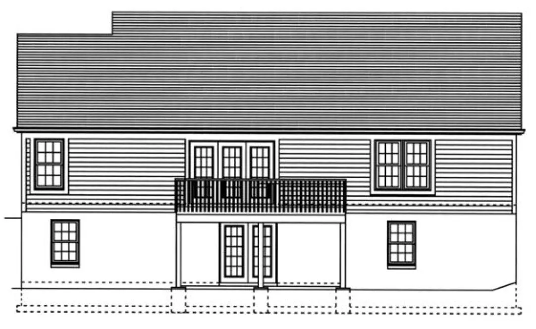 Rear Elevation for House Plan #539440