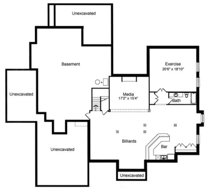 Basement Plan for House Plan #536840