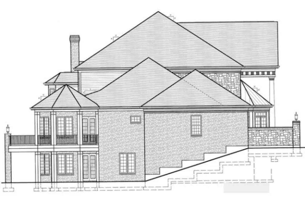 Left Elevation for House Plan #531830