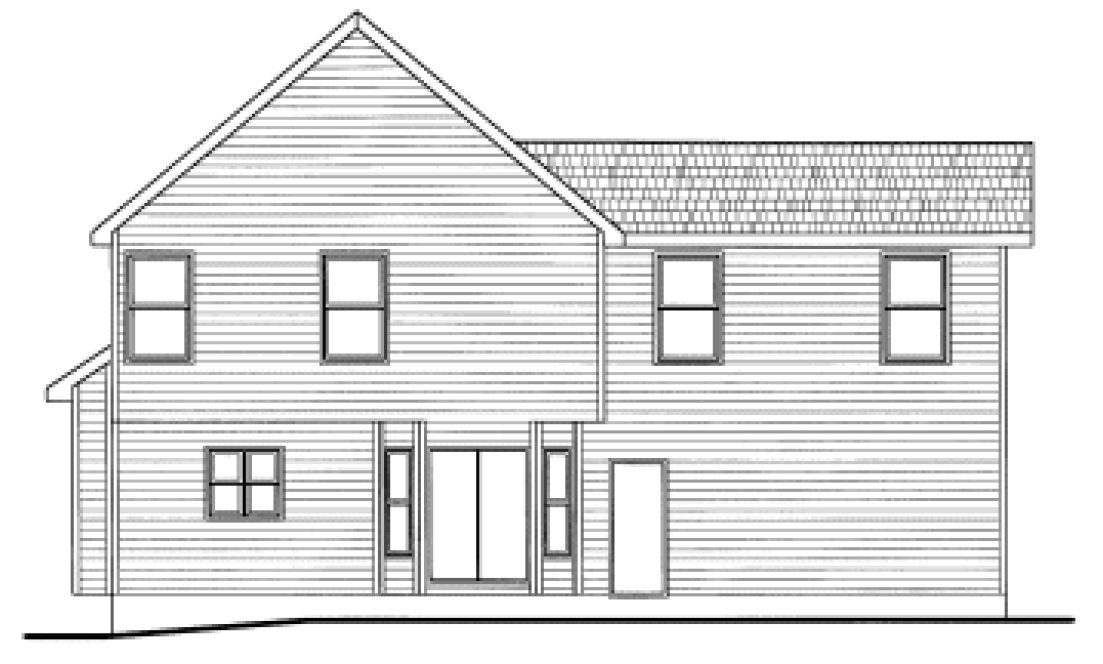 Rear Elevation for House Plan #156076