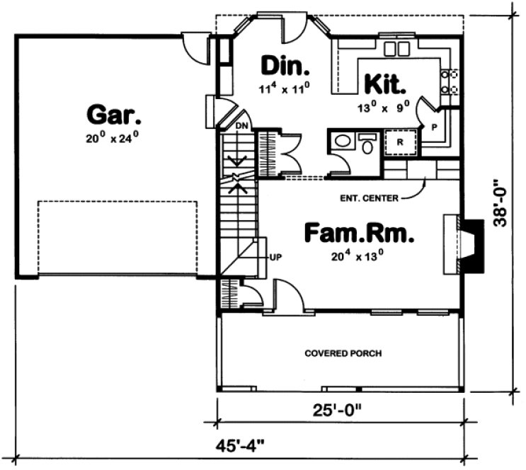 Main Floor Plan for House Plan #156076