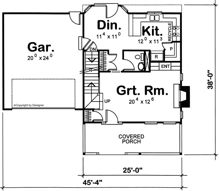 Main Floor Plan for House Plan #156076