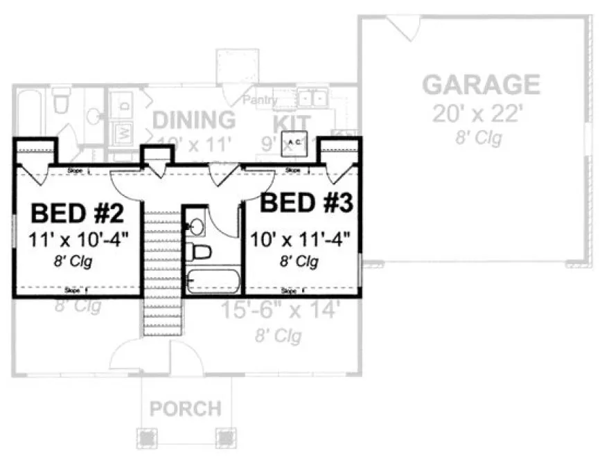 Second Floor Plan for House Plan #242410