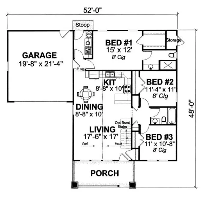 Main Floor Plan for House Plan #242170