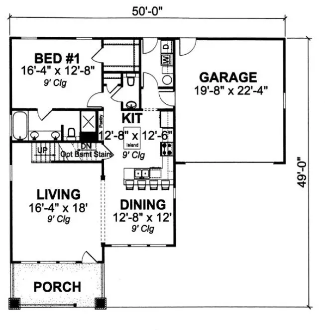 Main Floor Plan for House Plan #242190