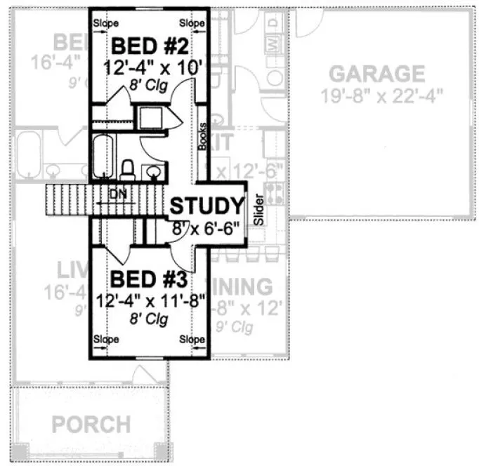 Second Floor Plan for House Plan #242190