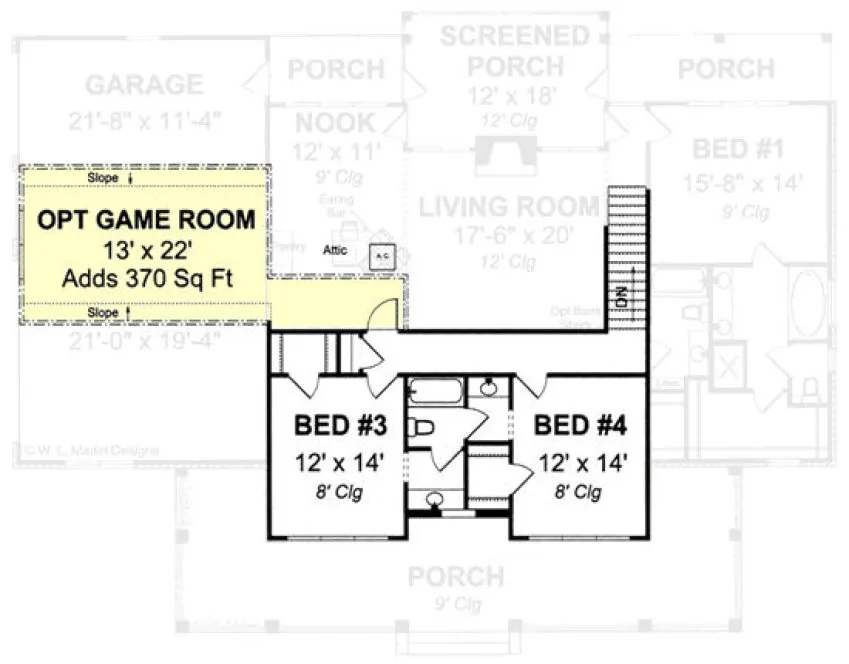 Second Floor Plan for House Plan #242330
