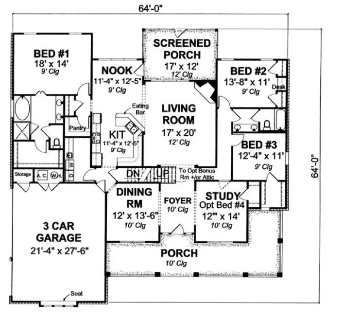 Main Floor Plan for House Plan #242070