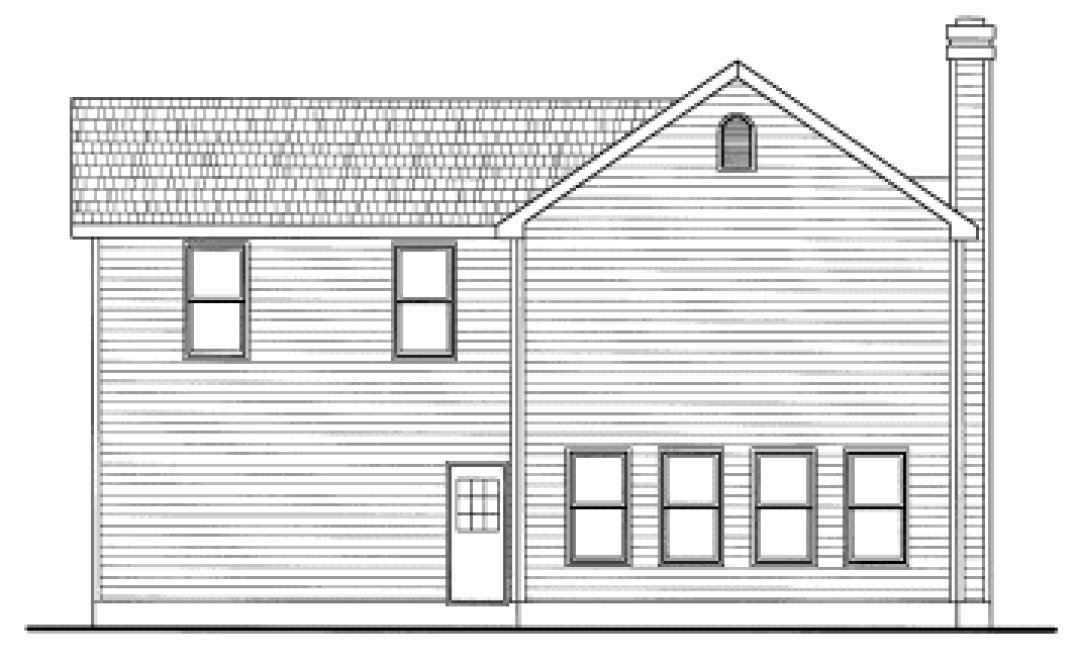 Rear Elevation for House Plan #150176