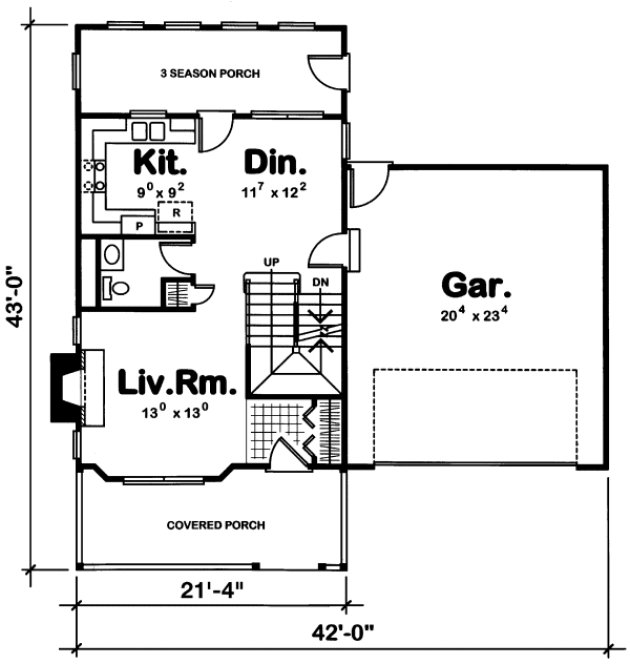Main Floor Plan for House Plan #150176