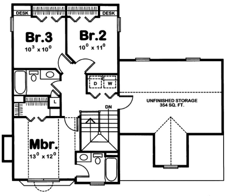 Second Floor Plan for House Plan #150176