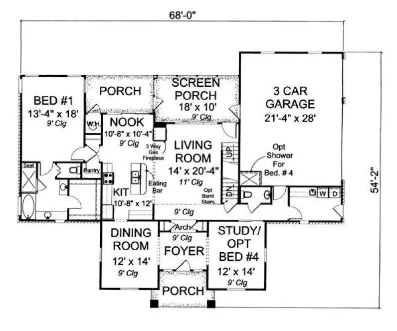 Main Floor Plan for House Plan #242040