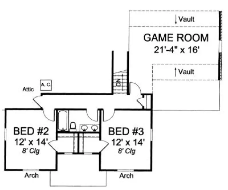 Second Floor Plan for House Plan #242040