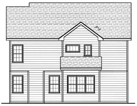 Rear Elevation for House Plan #123091