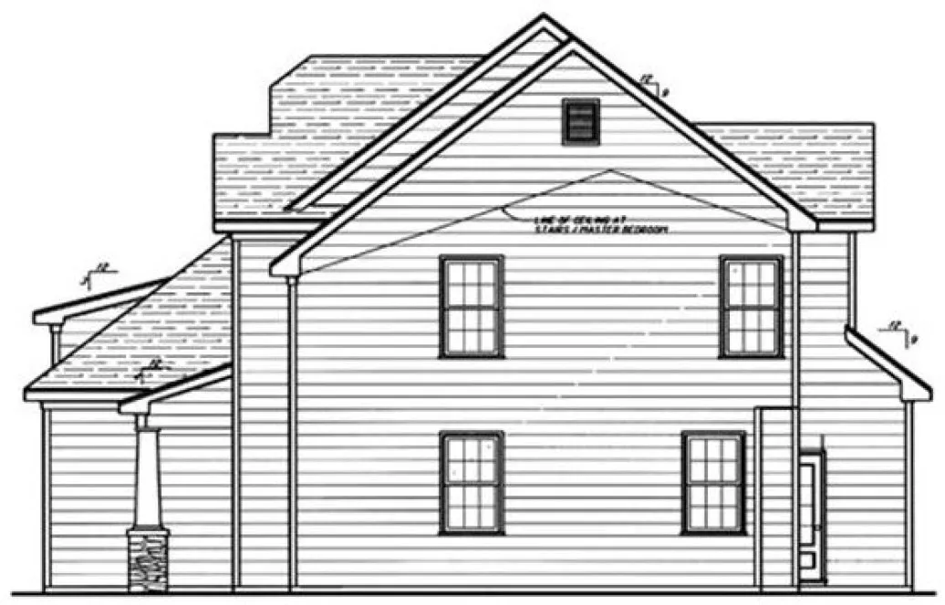 Right Elevation for House Plan #123091