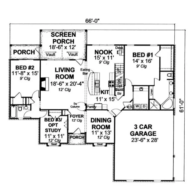 Main Floor Plan for House Plan #242030