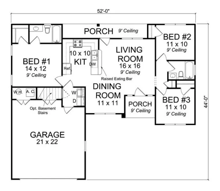 Main Floor Plan for House Plan #243000