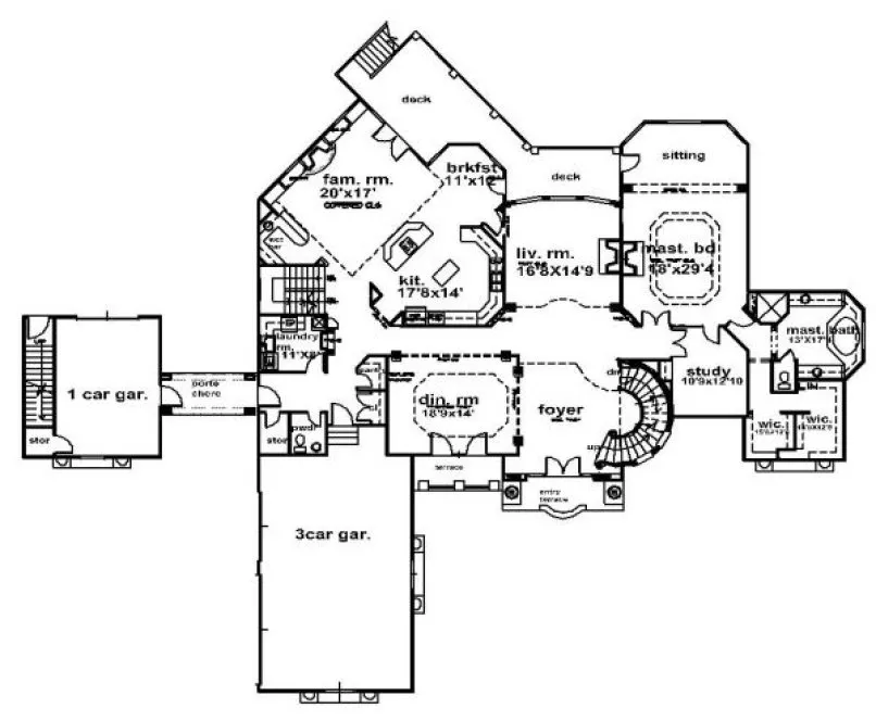 Main Floor Plan for House Plan #395050