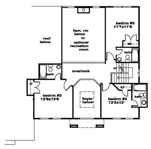Second Floor Plan for House Plan #394150
