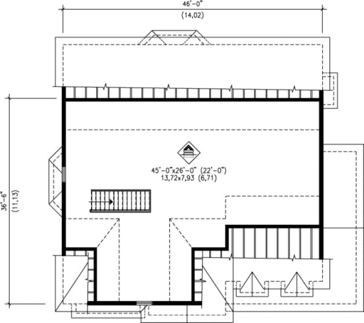 Attic Plan for House Plan #172100