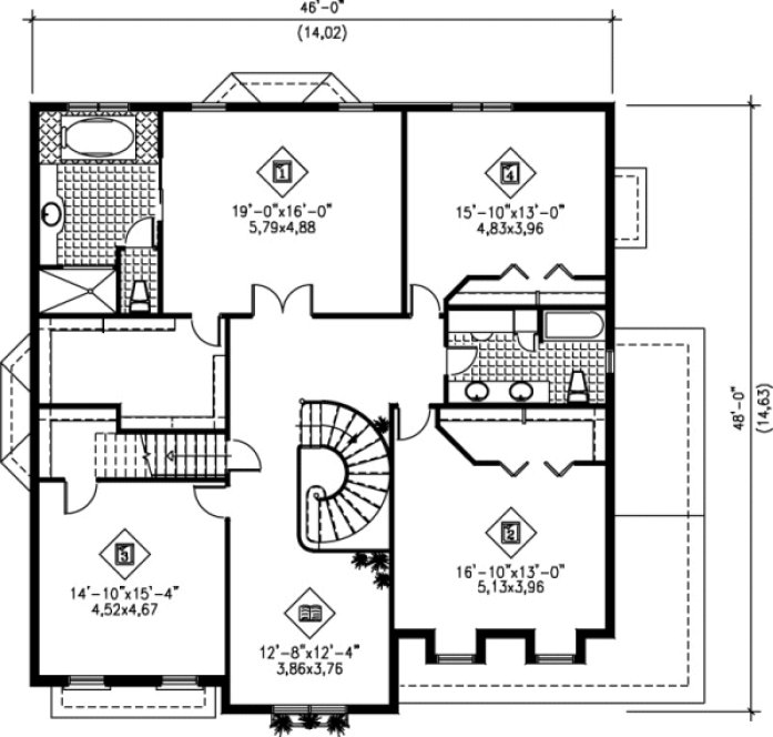 Main Floor Plan for House Plan #172100