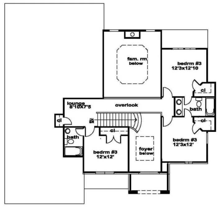 Second Floor Plan for House Plan #396150
