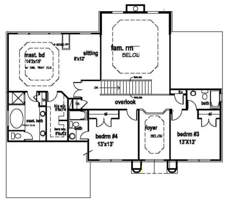 Second Floor Plan for House Plan #397150