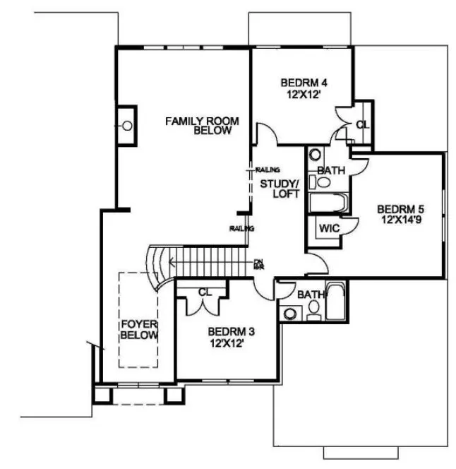 Second Floor Plan for House Plan #398150