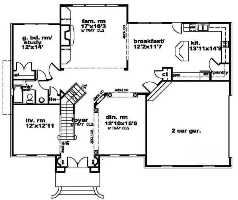 Main Floor Plan for House Plan #390250