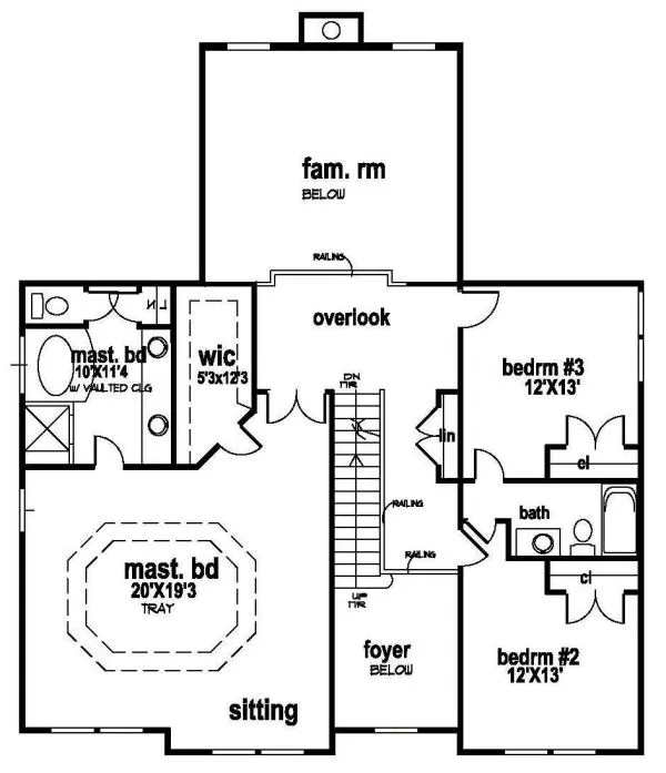 Second Floor Plan for House Plan #391250