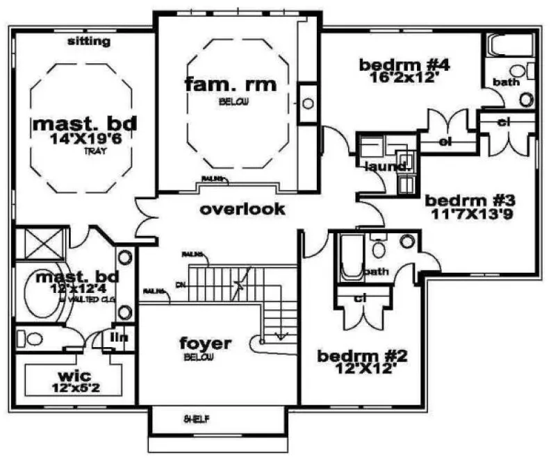 Second Floor Plan for House Plan #392250