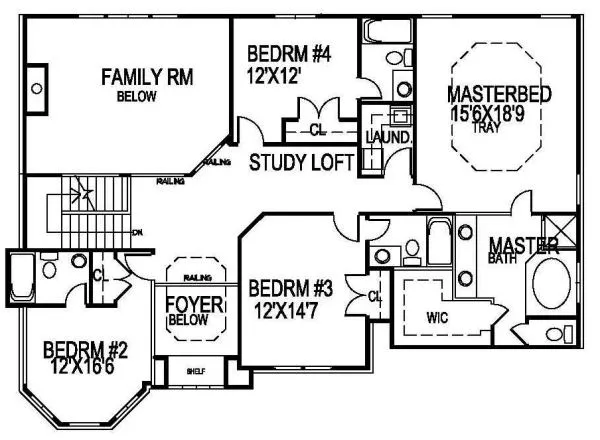 Second Floor Plan for House Plan #395250