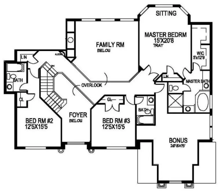 Second Floor Plan for House Plan #398250