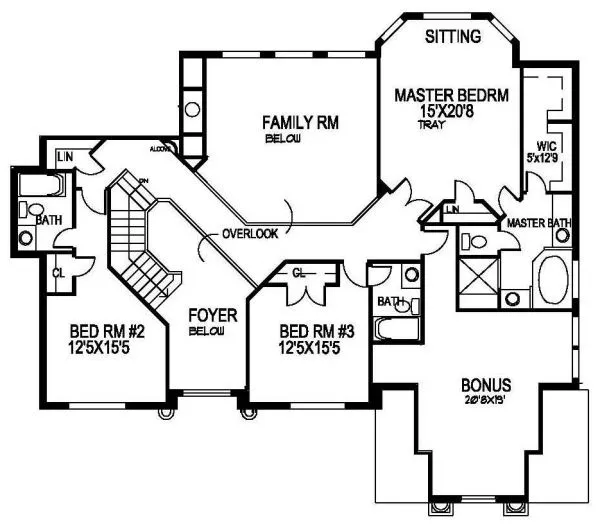 Second Floor Plan for House Plan #398250