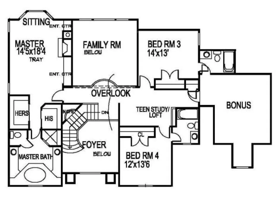 Second Floor Plan for House Plan #399250