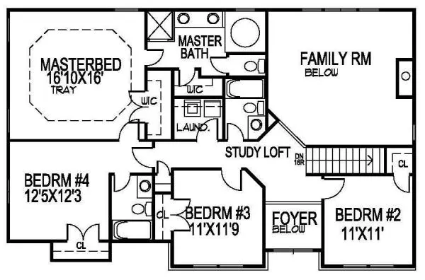 Second Floor Plan for House Plan #392350