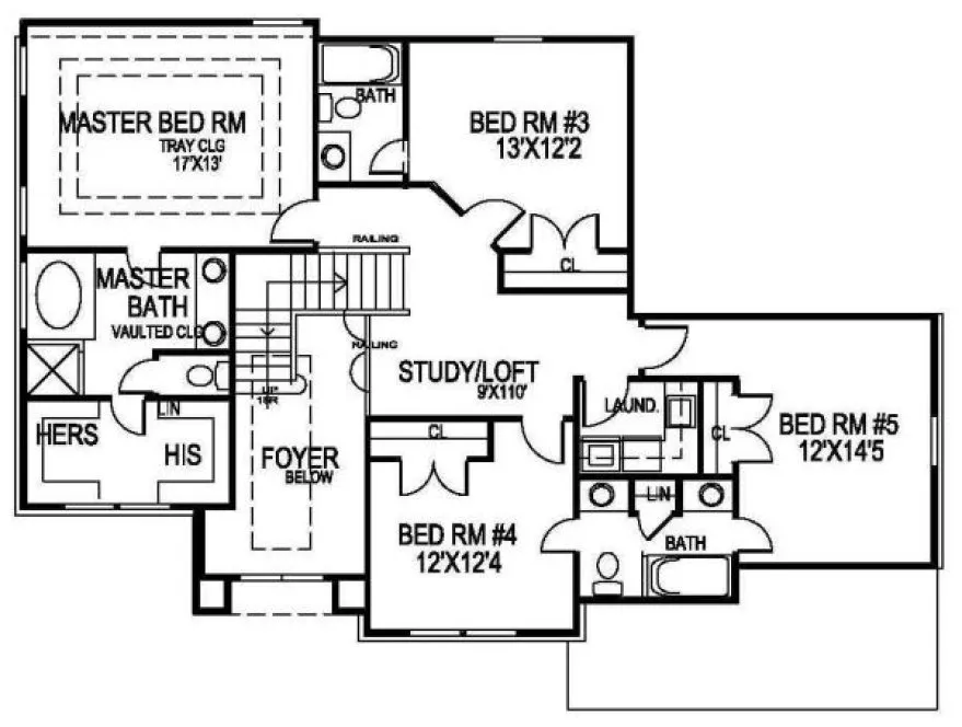 Second Floor Plan for House Plan #393350