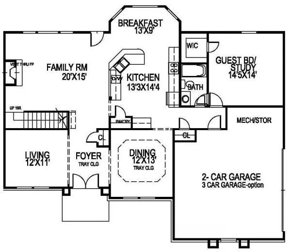 Main Floor Plan for House Plan #394350