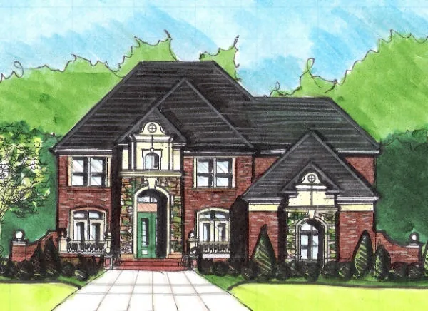 Full Rendering for House Plan #394350