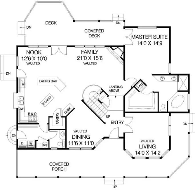 Main Floor Plan for House Plan #165392