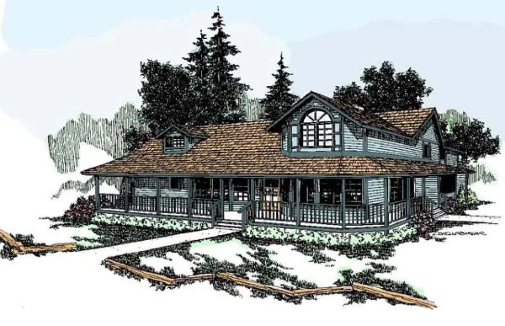 Full Rendering for House Plan #165392