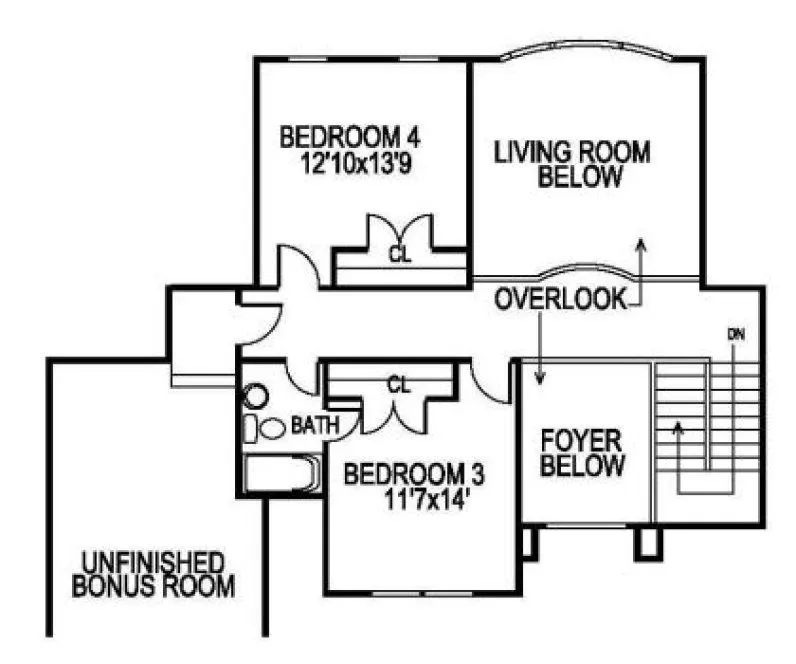 Second Floor Plan for House Plan #396350