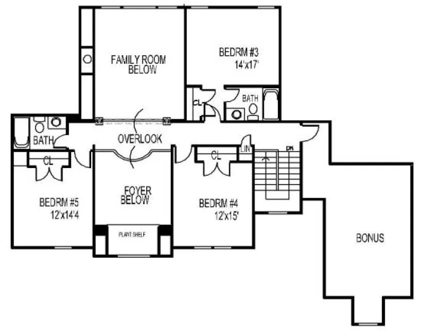Second Floor Plan for House Plan #397350