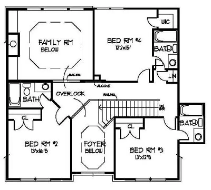 Second Floor Plan for House Plan #399350